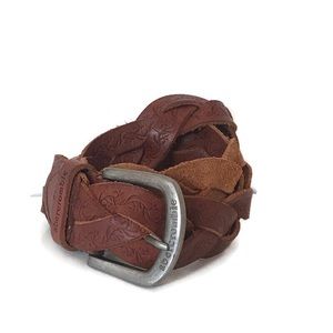 Abercrombie Woven Leather Belt S/M Unisex NWT